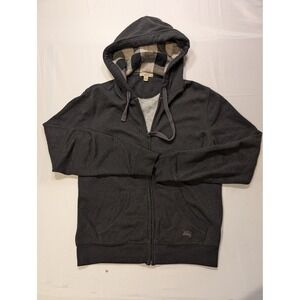 Burberry Brit Claredon Men Medium Gray Zip Up Hoodie Cotton Luxury Look at PICS